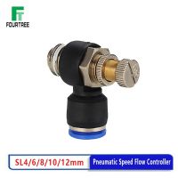 Pneumatic Quick Connector Fittings SL 4 6 8 10mm OD Hose Tube M5 quot;1/8 quot; 1/4 quot;3/8 quot; 1/2 Air Speed Flow Controller Regulating Valve