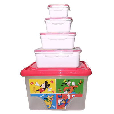 ชุดกล่องสุญญากาศ 5 ใบ มิกกี้เมาส์สีแดง Box Set 5 Mickey Mouse VaniLand