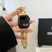 Luxury Stainless Steel Bracelet For Apple Watch Band 49 42 40mm 44 41mm 45mm For iWatch Ultra 8 7 6 SE 5 4 3 Women Strap Correa Straps