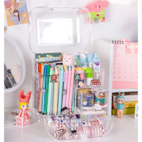 Large Capacity Pencil Storage Case Container Makeup Organizer Box Desktop Sundries Storage Box Stationery Box School