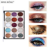 บาลานส์ Miss ROSE 15สีอายแชโดว์แวววาวกากเพชรพาเลทพร้อมแปรงแต่งหน้า,คงทนกันน้ำกันเหงื่อการแสดงผลสีระดับสูงสีง่าย