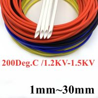 ID 1 30mm 200 Deg.C Fiberglass Tube Silicone Resin Braided Wire Sleeve Flame Resistant Fiber Glass Insulate Cable Pipe Protect