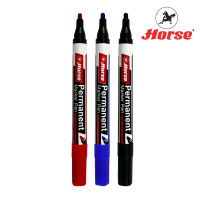 HORSE ตราม้า ปากกามาร์คเกอร์ (ปากกาเคมี)หัวเดียว หัวกลม ขนาด 2.0มม. H-44 ตราม้า- หลากสี  จำนวน 1 แท่ง