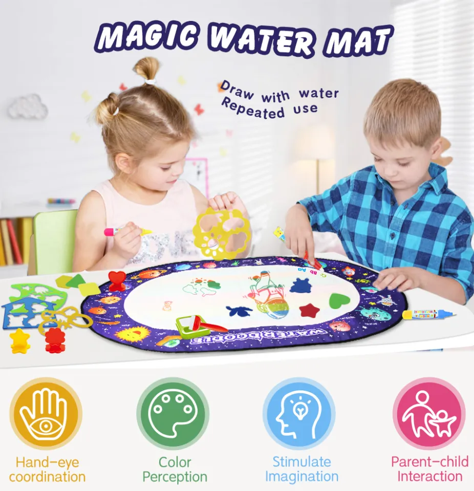 Jenilily Water Doodle Mat Travel Ativities Book Water Drawing Mat for  Toddlers Magic Pen Painting with Water Toy for Kids