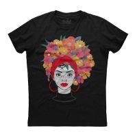 2023 New Summer Tee African Natural Beauty Colorful Hair Short Sleeve Cotton Black T-Shirt Best sale for Men Clothing  LTHB