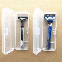 ▧ Portable Travel Mens Razor Case Shaving Machine Container Holder Shaver Box Transparent Plastic Razor Blades Storage Box