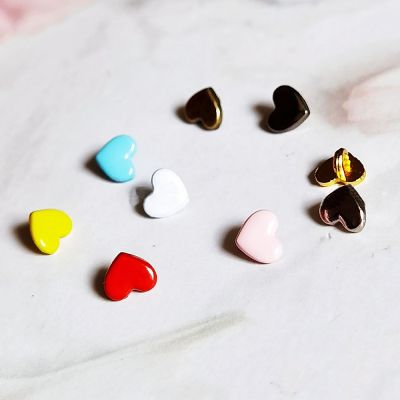 【cw】 50PCS/lot 5mm Heart Metal Buttons For Doll Toys Clothing Decoration Accessories DIY Sewing Craft Supplies ！