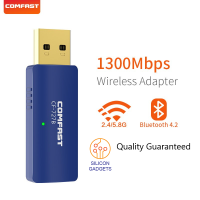 &amp;lt;รับประกัน 3 เดือน&amp;gt; ตัวรับสัญญาณไวฟาย AC1300  USB WiFi  Bluetooth 4.2 Adapter Comfast CF-727B dual band 2.4G + 5GHz  WiFi adapter 802.11ac 1300 mbps