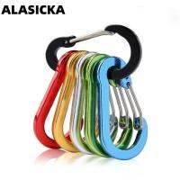 ALASICKA 6pcs Fishing CC1 Steel Small Carabiner Clips Outdoor Camping Multitools Fishing Accessories Gourd Wire Hook Carabiner Coil Springs