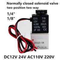 【LZ】▼๑❄  Válvula solenóide de bronze normalmente fechada 1/4  1/8  dc 12v 24v 110v 220v 2 válvulas pneumáticas de ação direta da maneira para o gás do ar da água quente