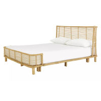 Spot parcel post Nordic Rattan Bed 1.8 M Double Bed Indonesia Real Rattan Art Bed Ho Homestay ins Rattan Bed