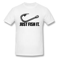 2023 Funny Love Fishing Tshirt Men Just Fish It Funny T-Shirt Short Sleeves Hip Hop O-Neck Cotton T Shirts Oversized T Shirt Men