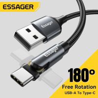 Essager 3A Fast Charging Cable Micro USB Type C Data Charger For iPhone Xiaomi Mobile Phone 540 Rotate Wire Cord Docks hargers Docks Chargers