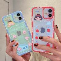 [Hot K] เคสโทรศัพท์แบบใสกันกระแทกลายกระต่ายการ์ตูนสาวน่ารักสำหรับ iPhone 11 12 13 Pro XS สูงสุด X XR 7 8 Plus ที่ใส่ซองใส่บัตร Dompet Lembut