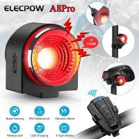 1Set IPX65 Waterproof Bicycle Rear Light Brake Sensing Bicycle Lamp Anti Theft Alarm A8Pro