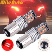 Mileauto 2x รถสีแดง LED ไฟเบรกท้าย 15led 2835 LED CANbus หลอดไฟสำหรับ 12 โวลต์ bay15d 1157