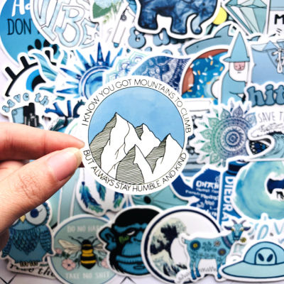 50PcsSet Wholesale Blue VSCO Stickers Waterproof Sticker For Skateboard Laptop Luggage Car Decal Kids Gifts