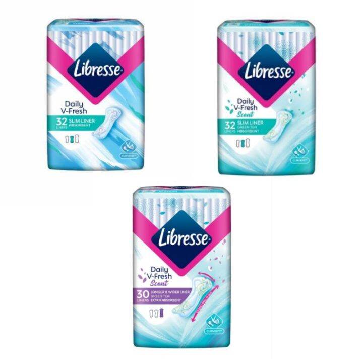 LIBRESSE Pantyliners Green Tea Longer & Wider/Slim Liner Green Tea/Slim