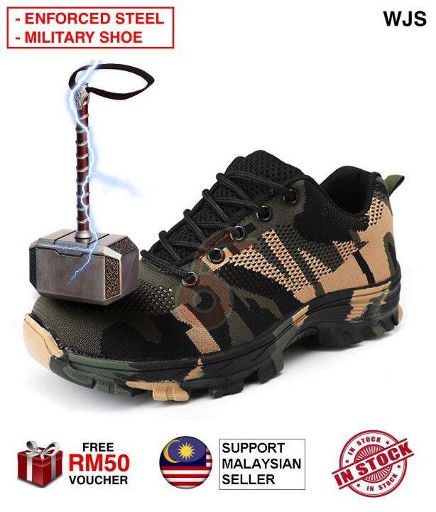 (ENFORCED STEEL PLATED) WJS THOR Men Safety Shoe Plus Size Outdoor