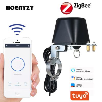 Tuya ZigBee WIFI ไร้สายอัจฉริยะควบคุมแก๊สวาล์วน้ำบ้านเครื่องควบคุมอัตโนมัติทำงานร่วมกับ Alexa,Google Assistant