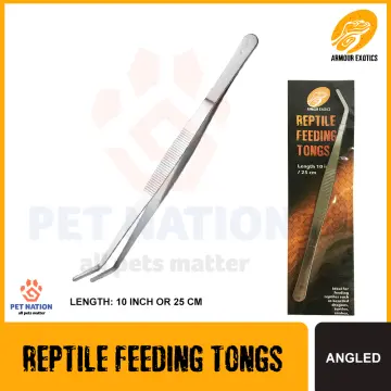 10 (25cm) Stainless Steel Straight Feeding Tongs Tweezers for