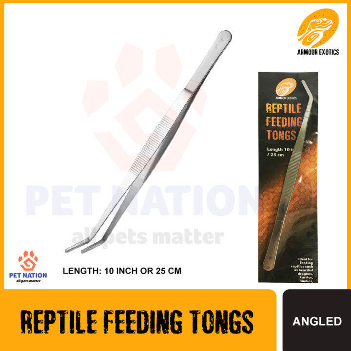 Angled Reptile Feeding Tongs Tweezers 28cm Bamboo Eco Friendly Feeding Tool New
