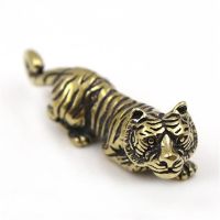3D Mini Tiger Casting Animal Figurine Retro Style Metal Sculpture Home Office Room Desktop Decoration Collect Ornaments Gift