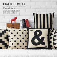 Nordic Modern black white Geometric pillow Cushion Linen pillowcase home decorative sofa pillows