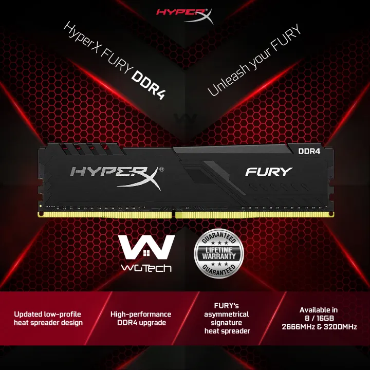 [READY STOCK] Kingston HyperX FURY DDR4 2666Mhz Desktop RAM (16GB) | Lazada