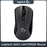 เมาส์สำหรับเล่นเกมส์ไร้สายความเร็วแสง G603 Logitech เซ็นเซอร์12K ฮีโร่12000DPI 6ปุ่มตั้งโปรแกรมได้ออนเมมโมรี่บอร์ดน้ำหนักเบา