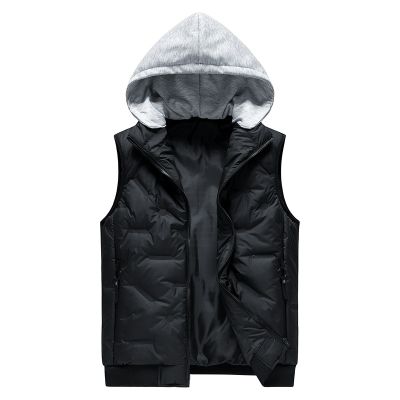 CODTheresa Finger Winter Warm Windbreak Mens Winter Vest Down Vest Men Casual Waistcoat Sleeveless Jackets Men Hooded Vest mens work