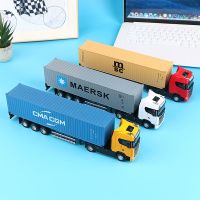 1 PCS 1:36 Diecast Alloy Truck Head Model Toy Container Truck Pull Back With Light Engineering Transport Vehicle For Children Die-Cast Vehicles