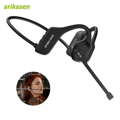 Open-Ear Headphones with Noise-Canceling Microphone Boom Bluetooth Headset for Office Commercial Use
