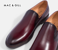 รองเท้าผู้ชายหนังแท้แบบสวม Style โลฟเฟอร์ Toe Burnt-Rim Leather Slip-On Shoes in Patina Leather BURGUNDY