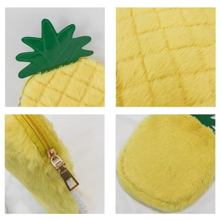 พร้อมส่ง-pineapple-crossbody-bag-กระเป๋าสะพายข้าง-ลายสัปปะรดนุ่มนิ่ม