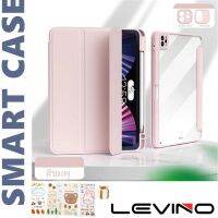 PTP013 LEVINO Air4/5 compatible for case 10.9 Pro11 gen7 gen8 gen9 10.2 gen5 gen6 9.7 mini6หลังใสชาร์จปากกาในช่องใส่ปากกาได้