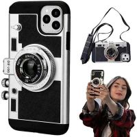 【LZ】 Emily In Paris 3D Retro Camera Leather Case for IPhone 14 11 13 Pro Max 12 Mini XS XR X 7 8 Plus SE 2020 IPone 13Pro Accessories