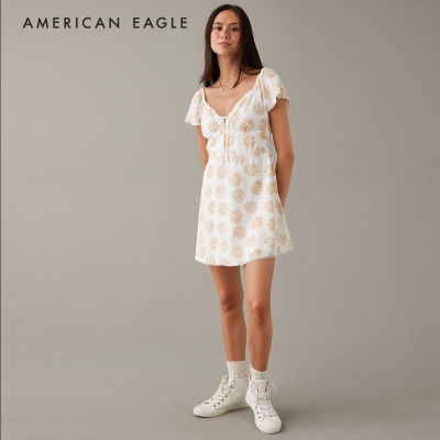 American Eagle Flutter-Sleeve Corset Mini Dress ชุดเดรส ผู้หญิง มินิ (NWDR 039-7248-106)