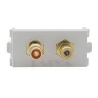 2 RCA audio female to female connector wall plate