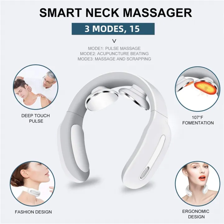 Smart Electric Neck Massager Heating Pulse Neck Shoulder Massage ...