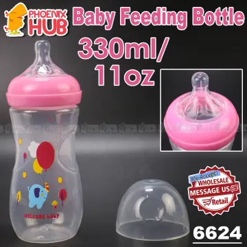 Wholesale 2pk Wide Neck Baby Bottle- 11oz- Pink PINK