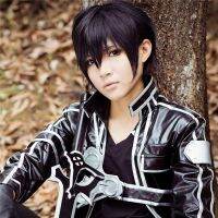 ศิลปะดาบออนไลน์ Kirigaya Kazuto SAO Kirito ผู้ชายผู้หญิงวิกคอสเพลย์สีดำสั้นหมวกวิกแบบอิสระวิกปาร์ตี้ทนความร้อนได้