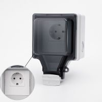 Weatherproof EU Standard  Socket Waterproof Outdoor Wall Power 16A IP66  Electrical Outlet Grounded AC 110~250V Power Points  Switches Savers Power Po