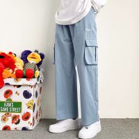 CODxdrrf5157 ⚡W-KING⚡ Oversize Multi-pocket Straight Pants Mens Cargo Pants Casual Student Pants Loose Pants Cargo Pants Seluar Kerja Lelaki