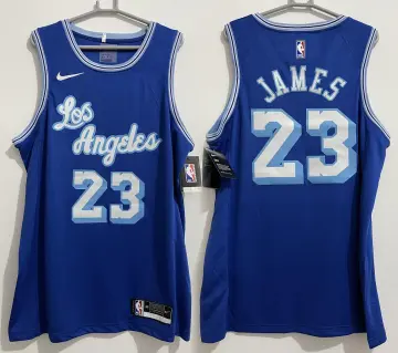 LeBron James Los Angeles Lakers Men's #23 Striped Jersey - Blue