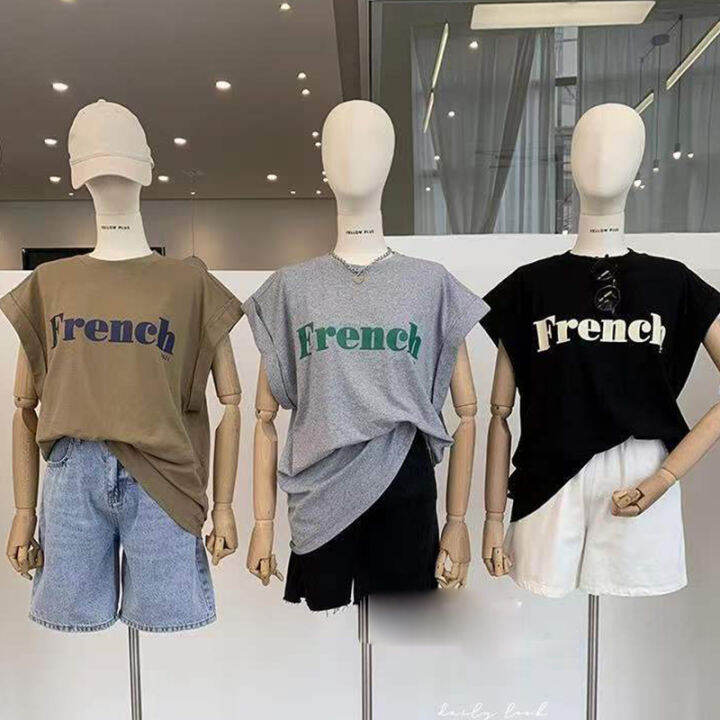 พร้อมส่ง-เสื้อยืดทรงหลวม-สำหรับผู้หญิง-ใส่สบายวันหยุด-เสื้อยืดเเขนสั้น