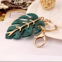 Christmas Leaf Metal Keychain Creative Fresh Leaf Shape Key Ring Holiday Gift Ladies Accessory Pendant Best Gifts  Photo Albums