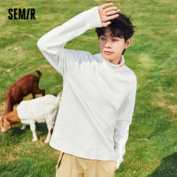 Semir เสื้อถักเสื้อกันหนาวผู้ชาย Basic High-Neck แฟชั่น Contrast Color 2022ฤดูหนาวใหม่ Man หลวม Bottoming เสื้อกันหนาว