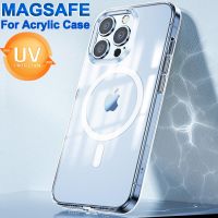 Original Acrylic Clear Cover For Apple Magsafe Case Iphone 11 12 13 14 Pro Max Mini 7 8 Plus Xr Xs Max X Wireless Magnetic Cases