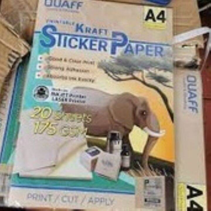 Kraft Sticker Paper A4 175GSM (20 sheets) QUAFF Lazada PH